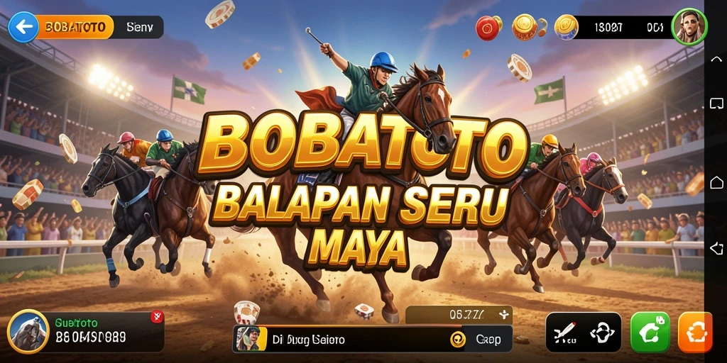 Gameplay BOBATOTO dengan balapan seru dan kendaraan berkecepatan tinggi.