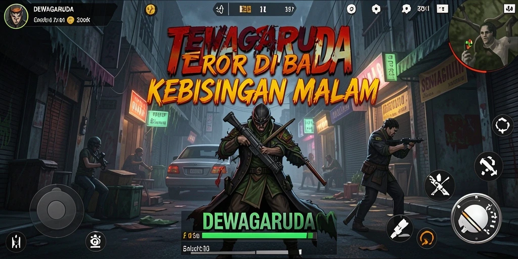Screenshot gameplay <strong>DEWAGARUDA</strong> yang menunjukkan kengerian malam.