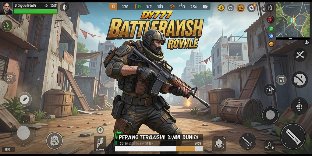 Tangkapan layar menunjukkan medan perang intens dalam DY777.