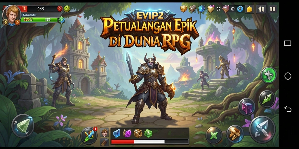 Tangkapan layar utama EVIP2 menunjukkan suasana pertarungan yang intens.