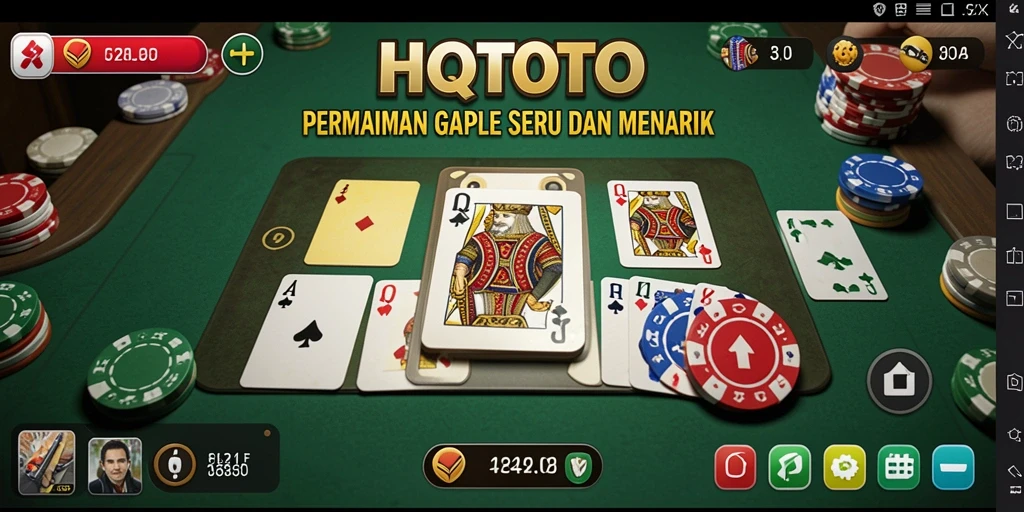 Tampilan gameplay HQTOTO yang menegangkan dan seru dalam permainan Gaple.