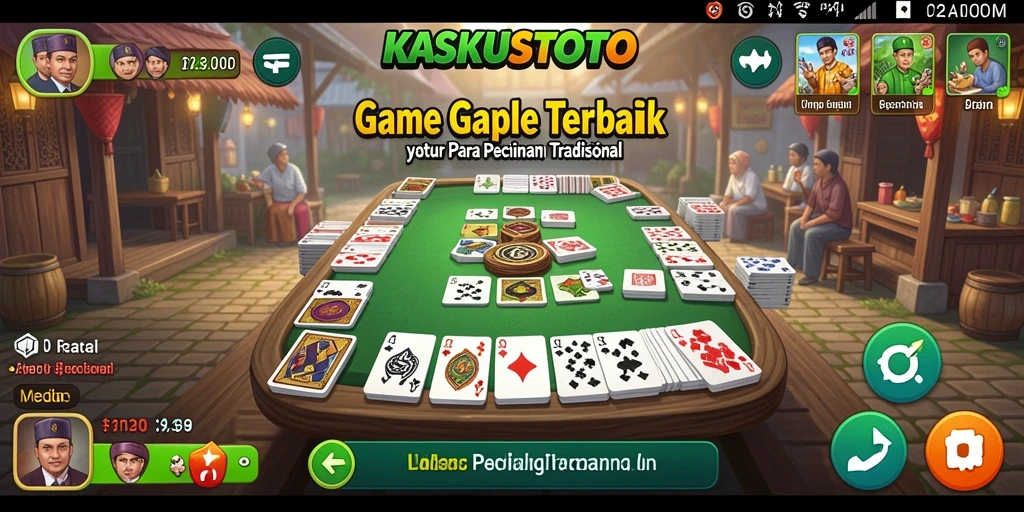 Tampilan gameplay Gaple KASKUSTOTO dengan antarmuka yang menarik.