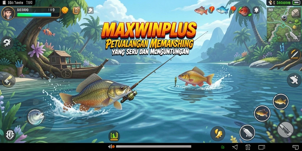 Screenshot gameplay MAXWINPLUS menampilkan aksi memancing yang penuh keseruan.