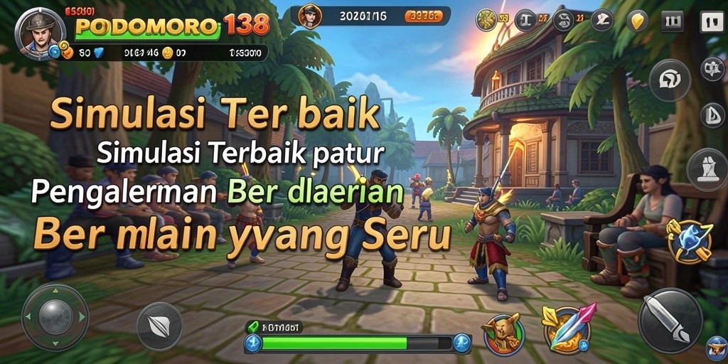 Tampilan gameplay seru dalam PODOMORO138 yang menantang kemampuan manajemen waktu.