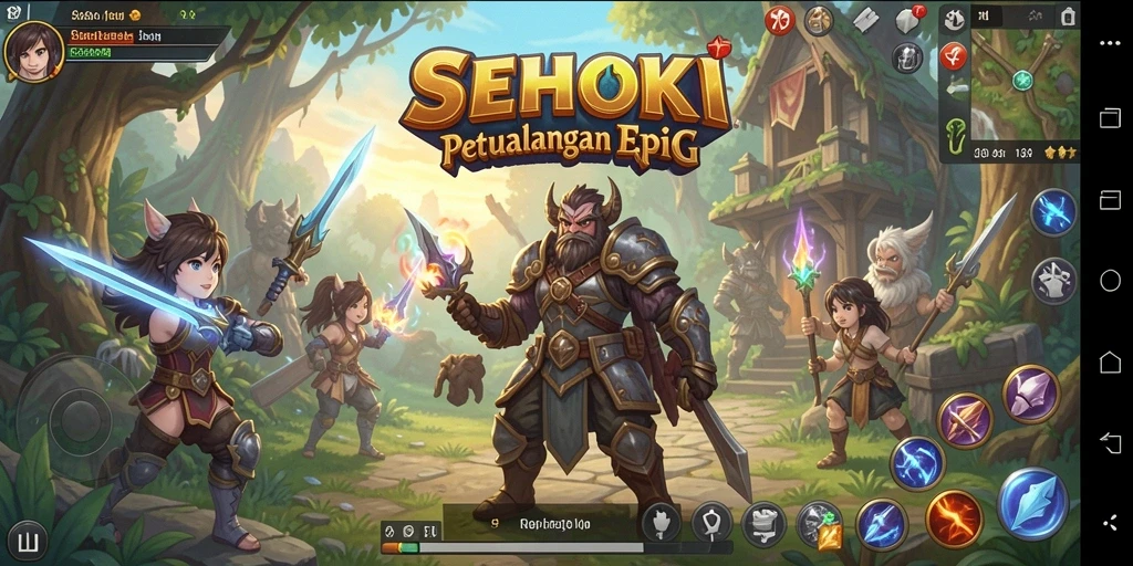 Tampilan gameplay SEHOKI dengan pertarungan yang mendebarkan dan dunia yang epik.