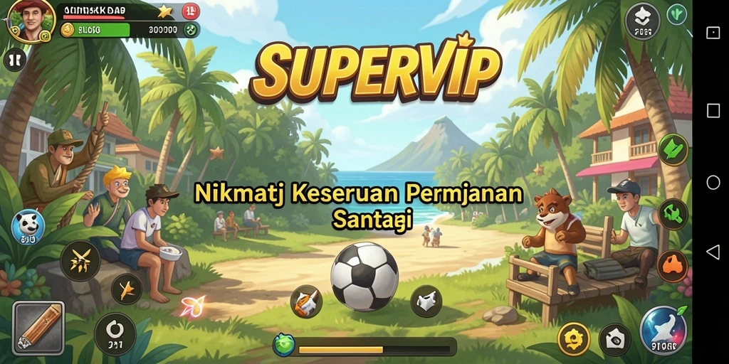 Tampilan menarik dari gameplay SUPERVIP yang santai dan menghibur.