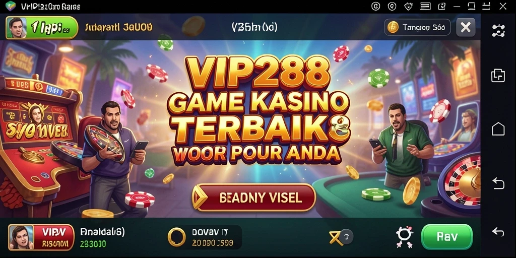 Screenshot utama VIP288 menampilkan gameplay Kasino yang seru dan interaktif.