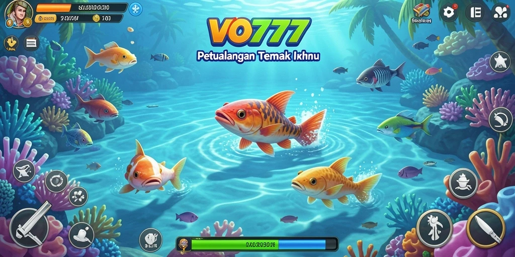 Tampilan gameplay VO777 dengan aksi menembak ikan yang seru.